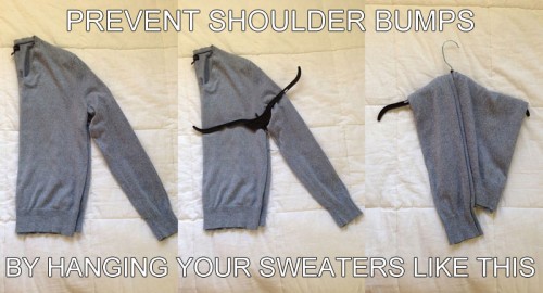 how-to-hang-a-sweater-on-a-hanger-lifehack