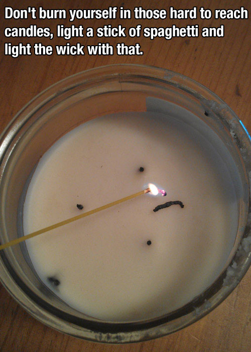 Spaghetti candle - life hack