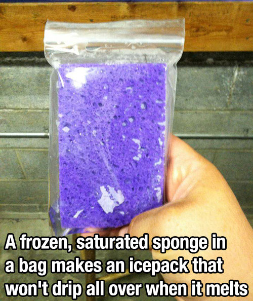 Sponge icepack - life hack