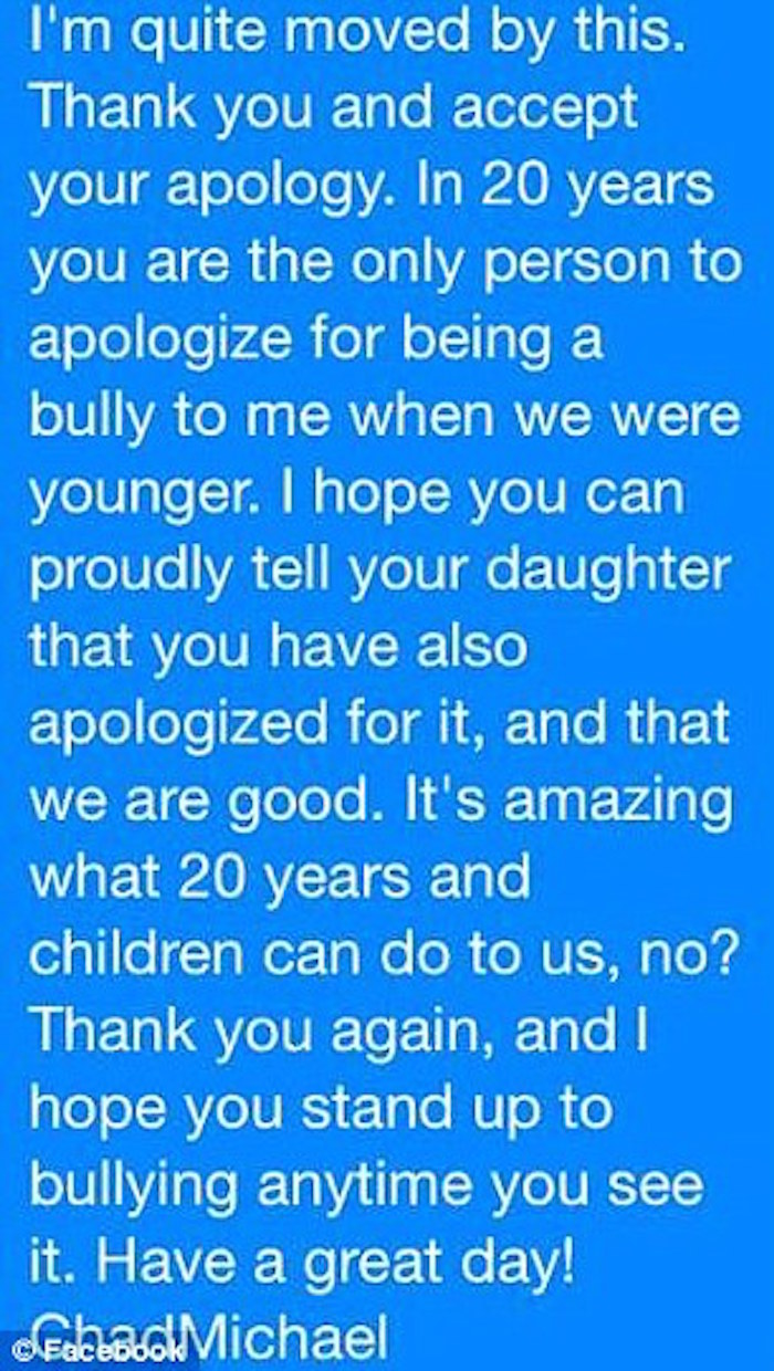 Bully apology 2