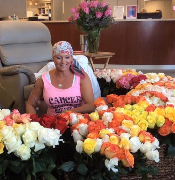 chemotherapy woman flowers 2